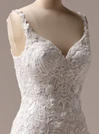 Maggie Sottero Sonoma bodice lined lace detail close view