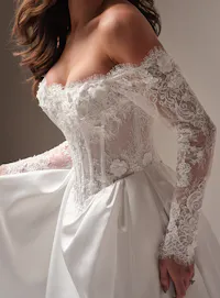 Maggie Sottero Takera Lane sleeves long sleeve lace detail
