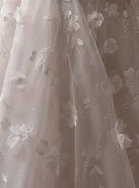 Maggie Sottero Wallis fabric glitter tulle texture detail