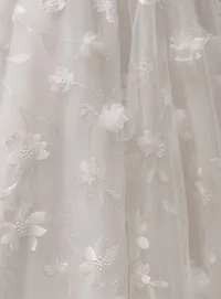 Maggie Sottero Wallis fabric plain tulle texture detail