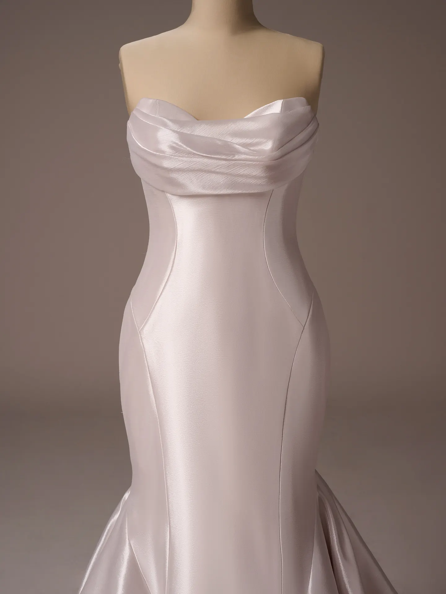 Maggie Sottero Odette Marie fit and flare wedding dress front view in gold tone lace