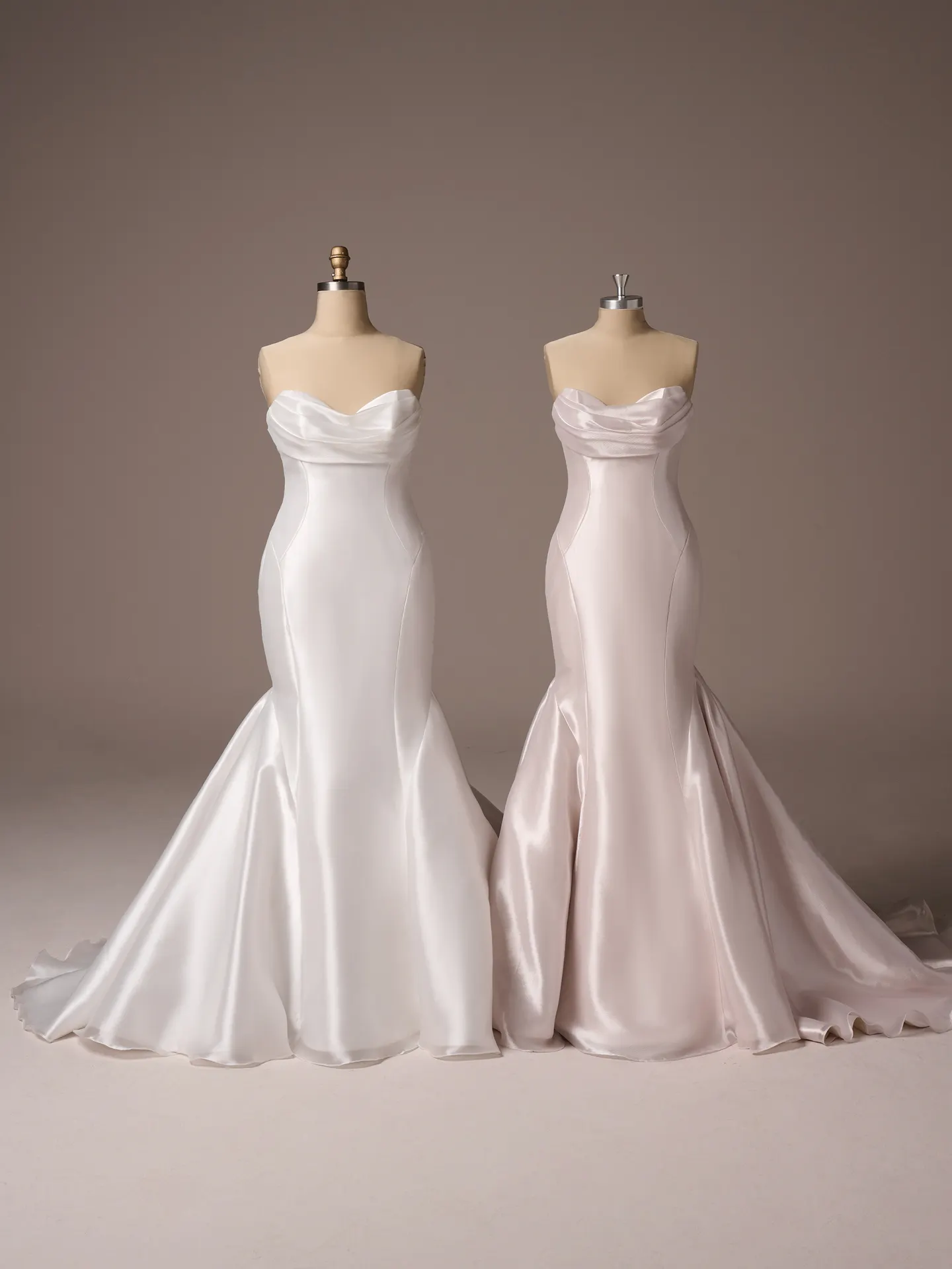 Maggie Sottero Odette Marie fit and flare wedding dress front view in blush tone lace