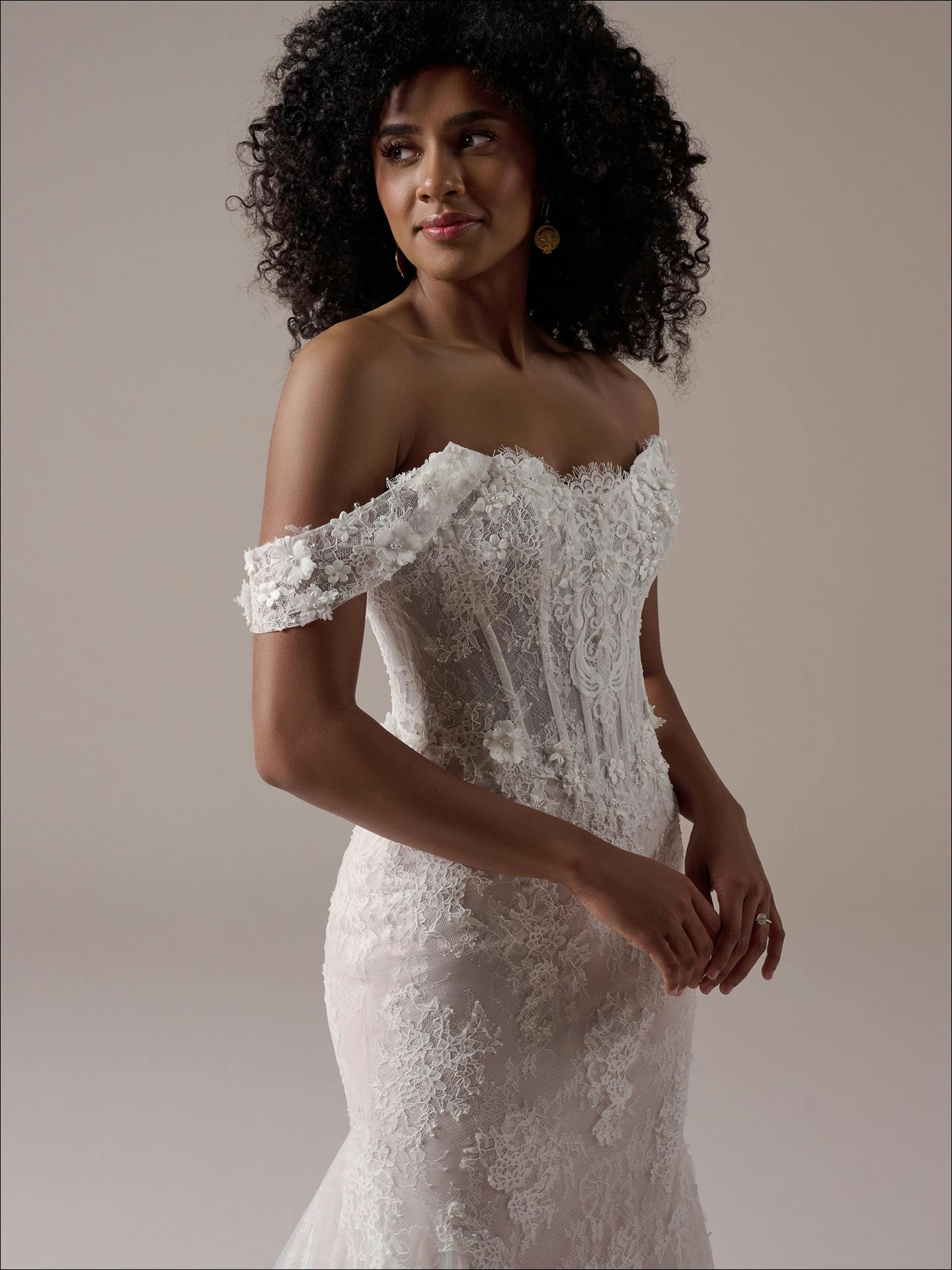 Takera 3-D Floral Lace Mermaid Wedding Dress | Maggie Sottero