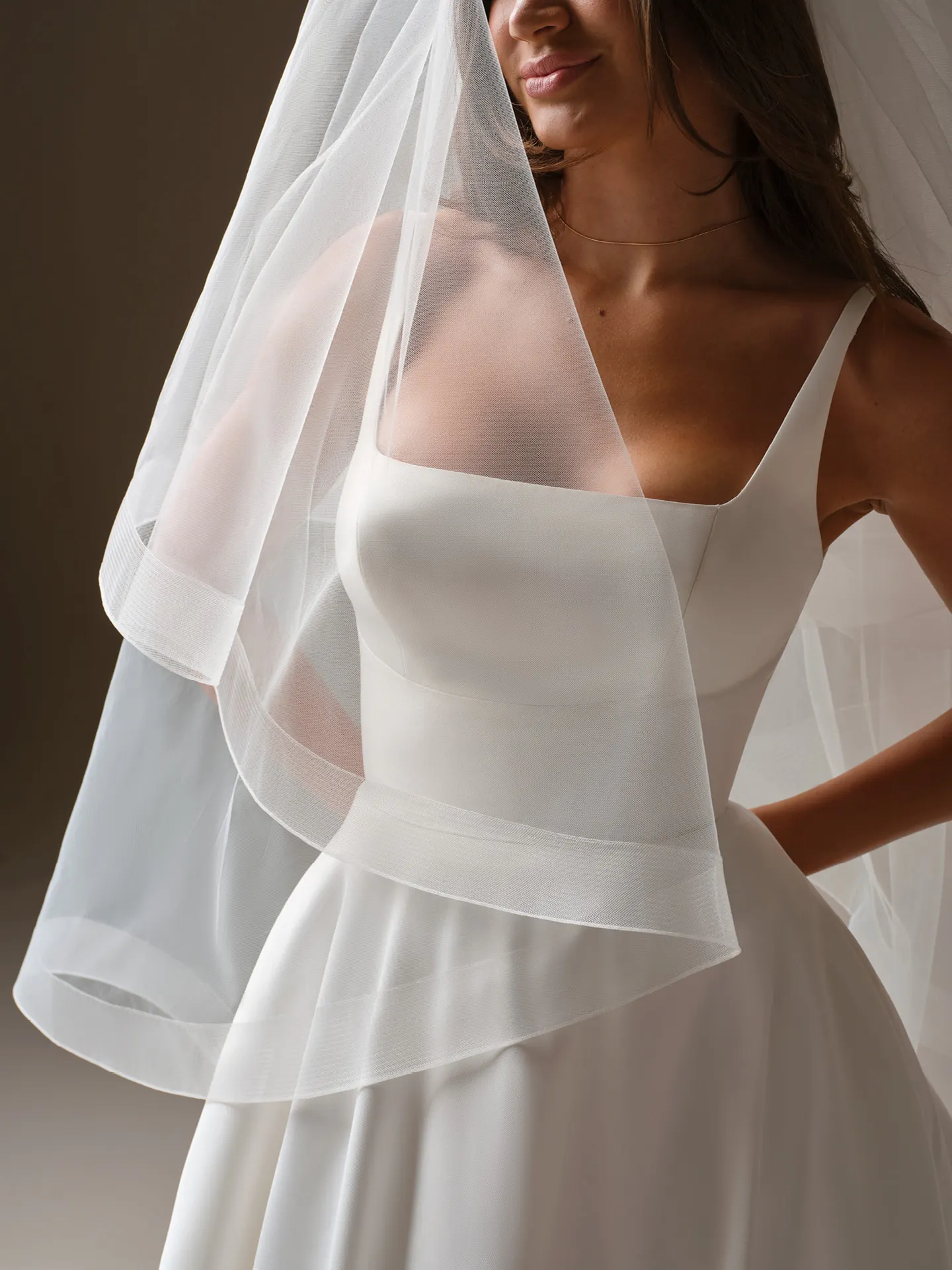Maggie Sottero Veil Accessory - 2" Horsehair Edge 002 accessory, front view.