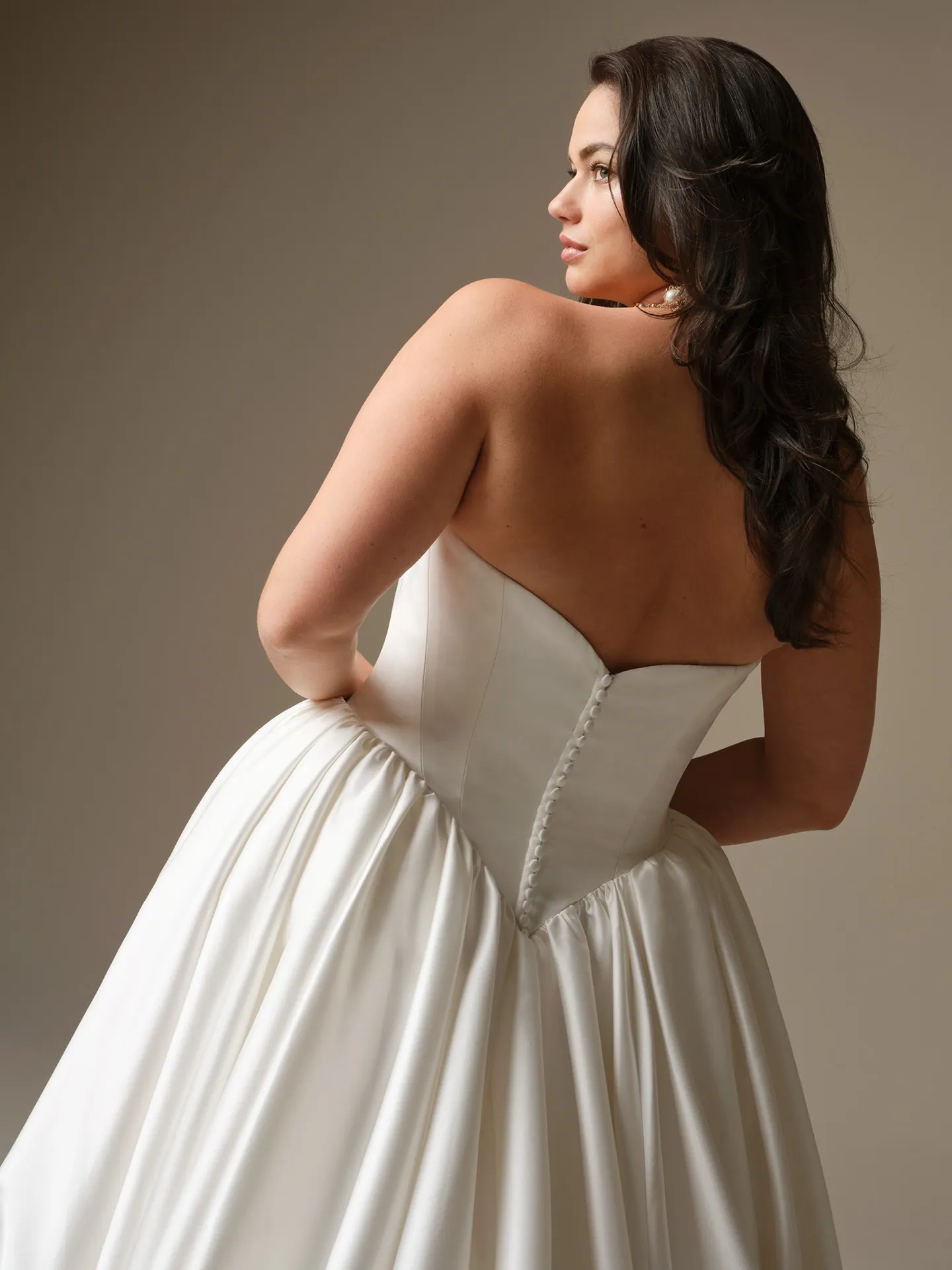 Maggie Sottero Hudson ballgown, back view.