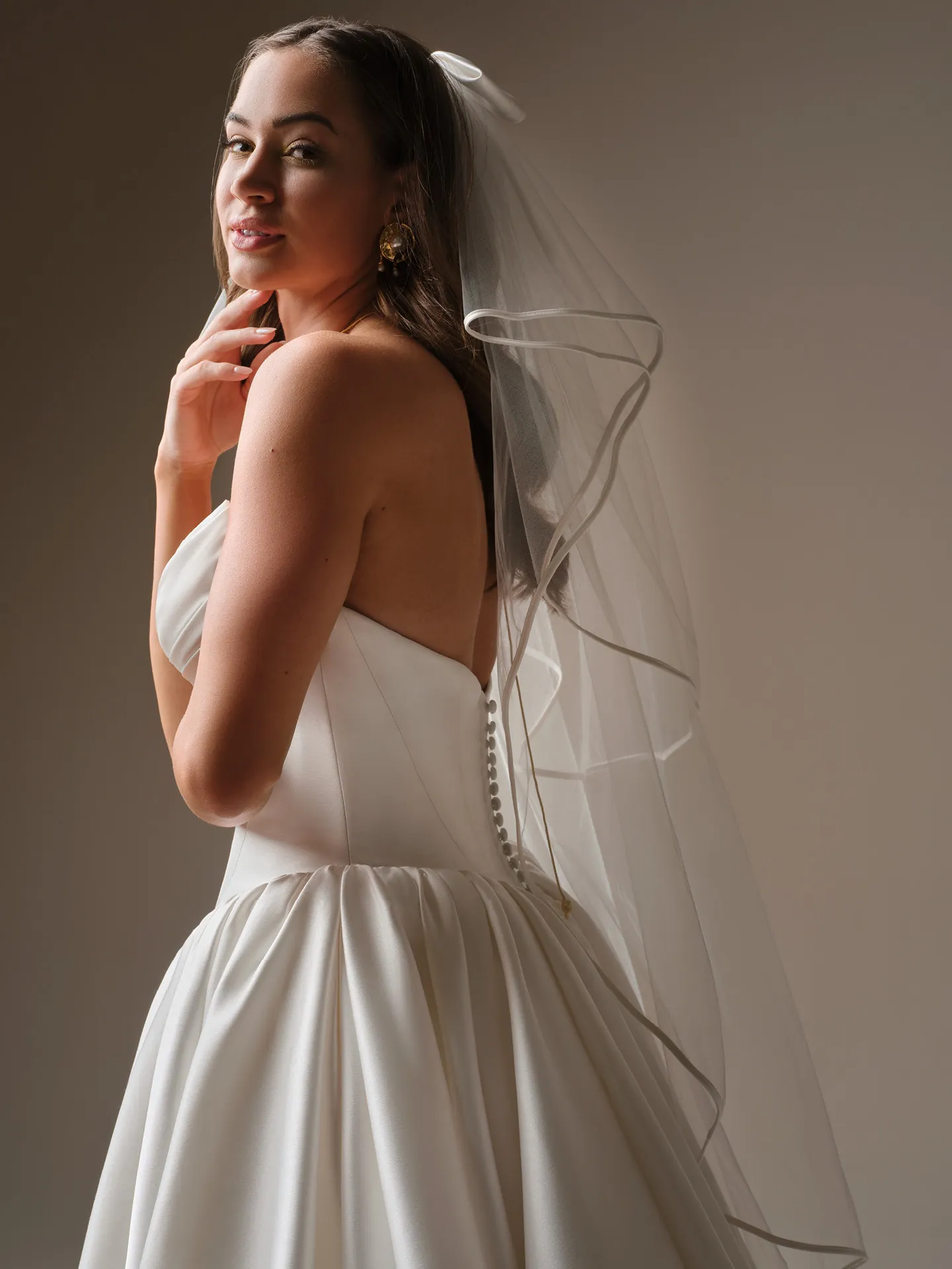 Maggie Sottero Hudson veil, front view.
