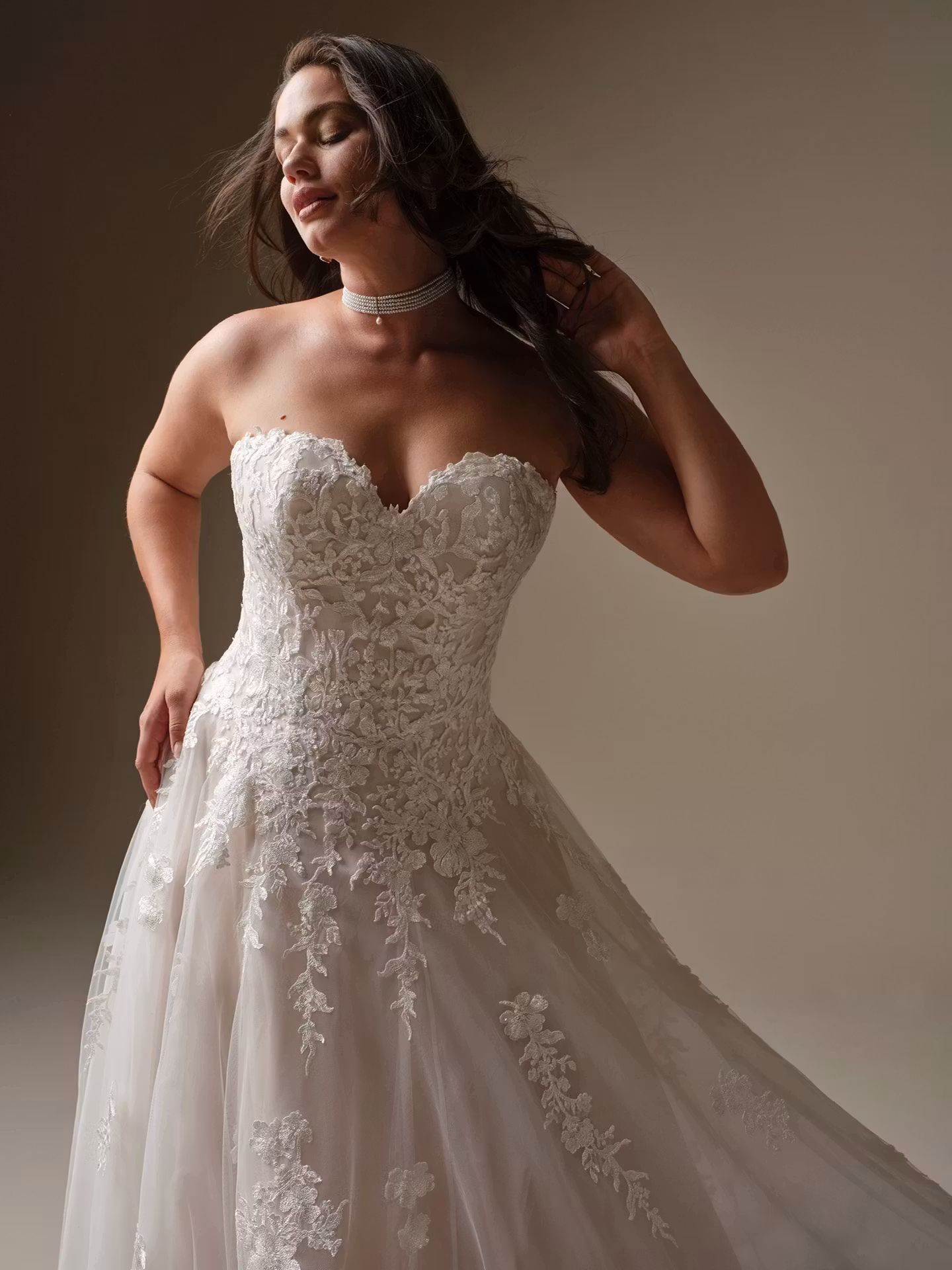 Jennifer V-Neck A-Line Sequin Wedding Dress | Maggie Sottero