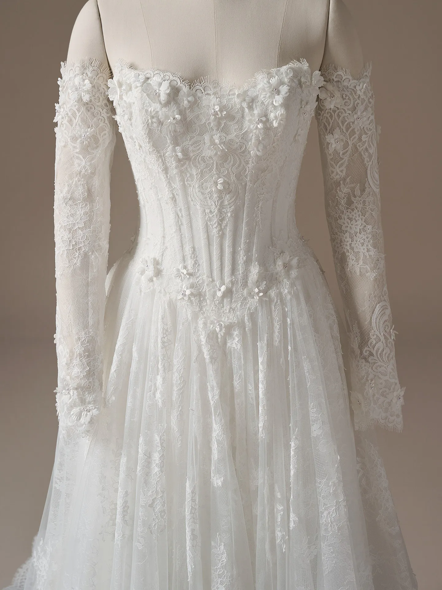 Maggie Sottero Kitaro, front view 3D lace ballgown wedding dress.