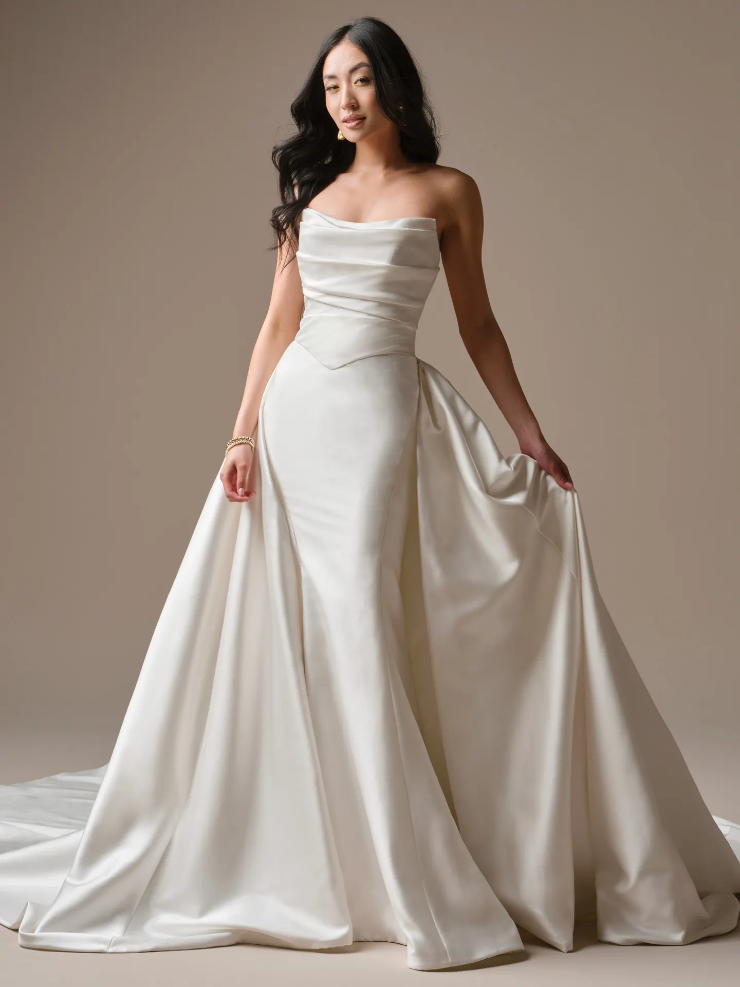 Maggie Sottero Maureen, front view satin ballgown.