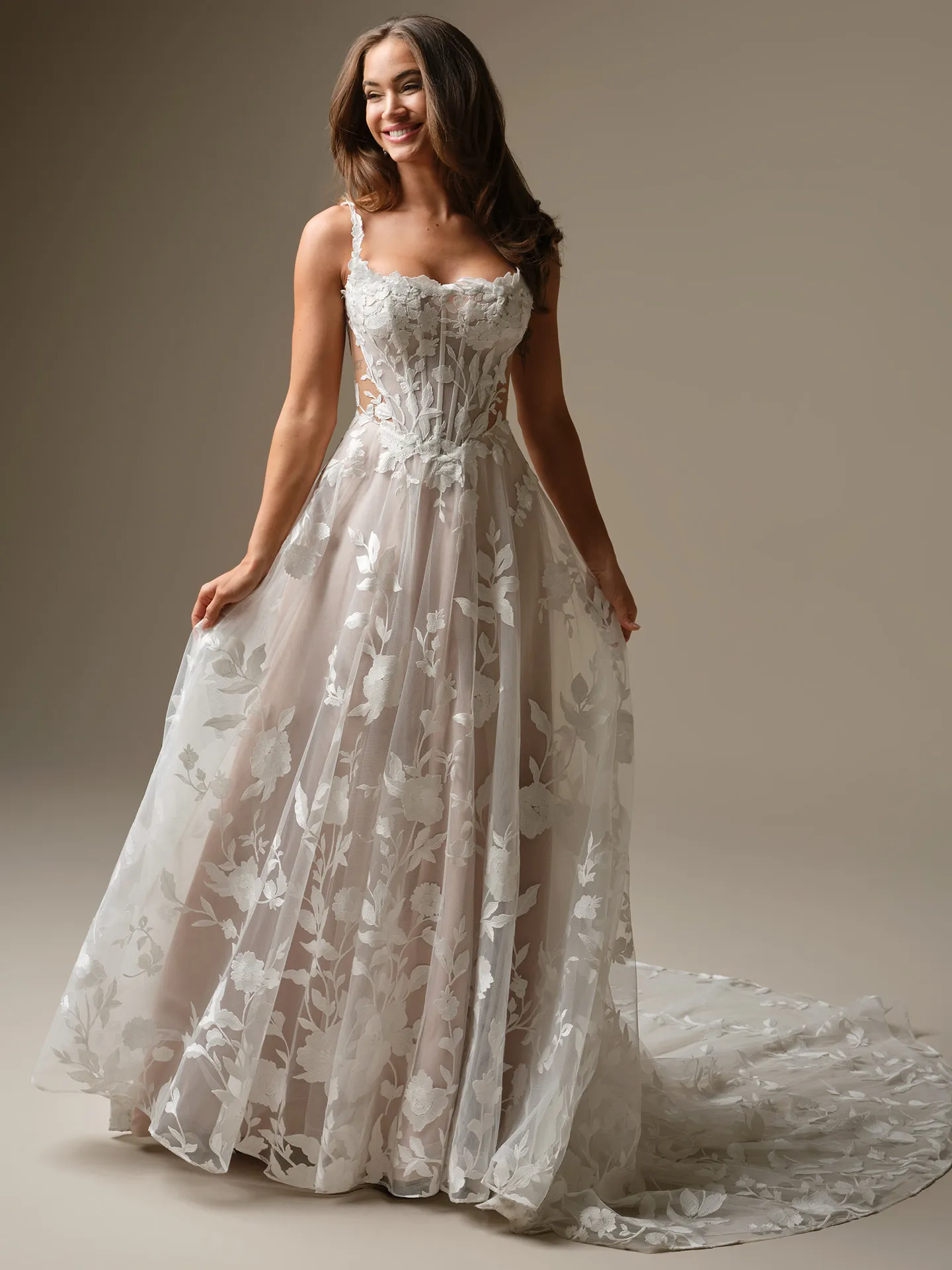 Natalie Marie Floral Lace A-Line Wedding Dress | Maggie Sottero