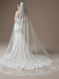Thera cathedral sequin lace veil