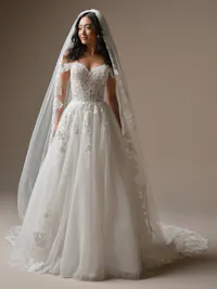 Verina Mantilla beaded sequin cathedral veil