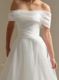 Dezi detachable pleated Marquice organza shoulder wrap
