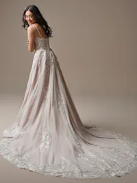 Eden beaded lace wedding train
