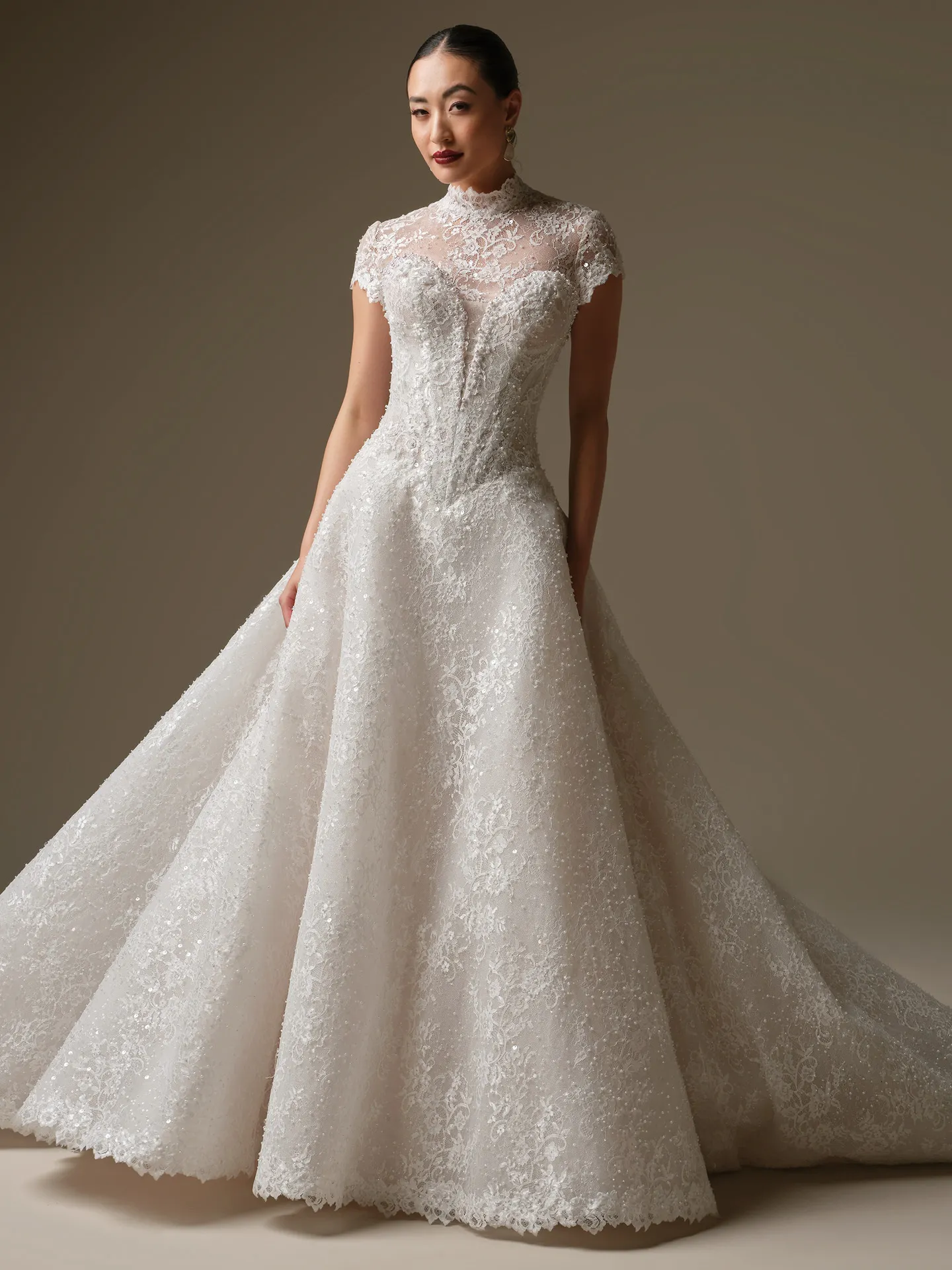 Maggie Sottero Angelica A-Line, front view.