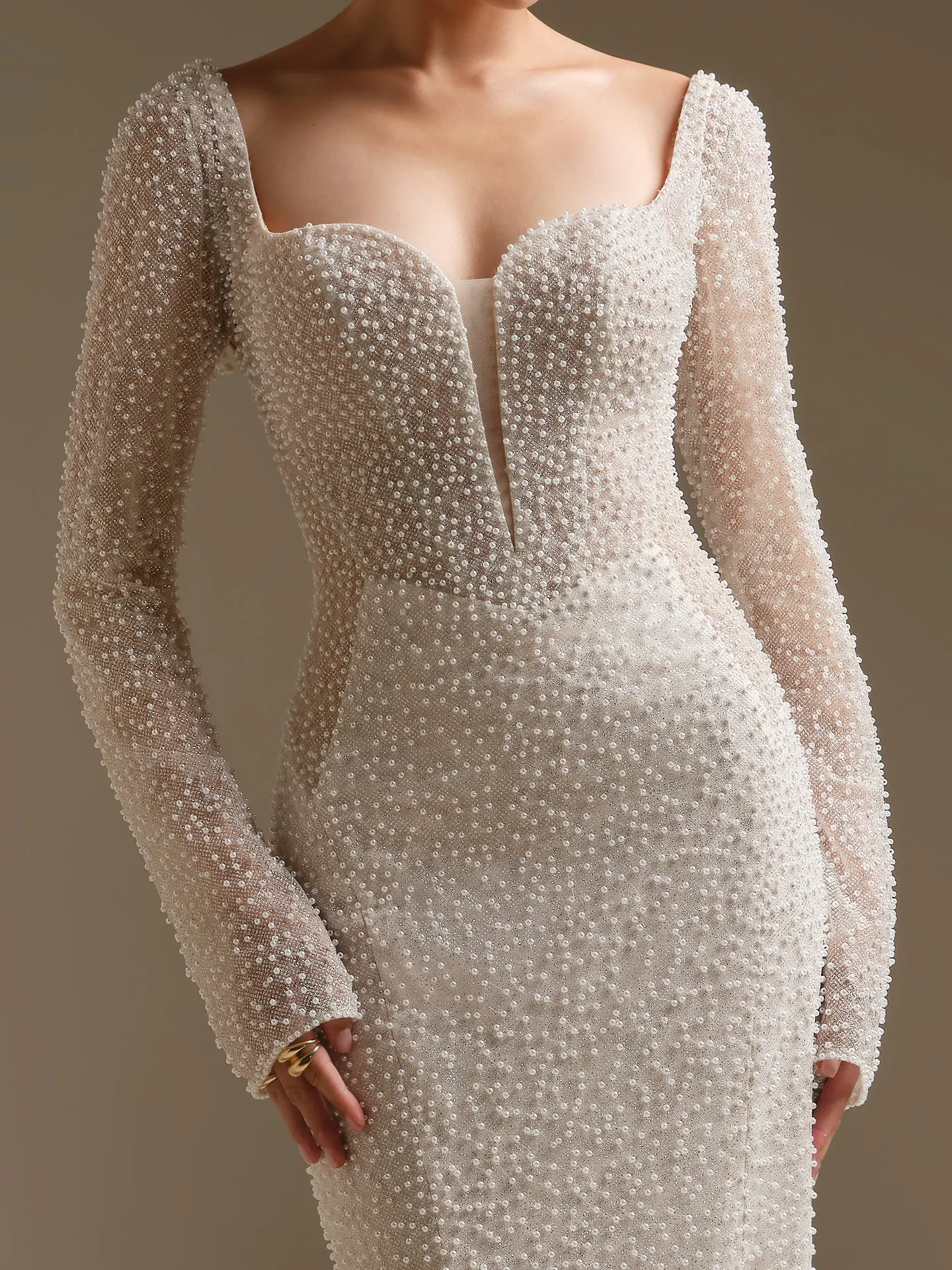 Sottero and Midgley Cooper, front view, glitter tulle with pearl detailing.