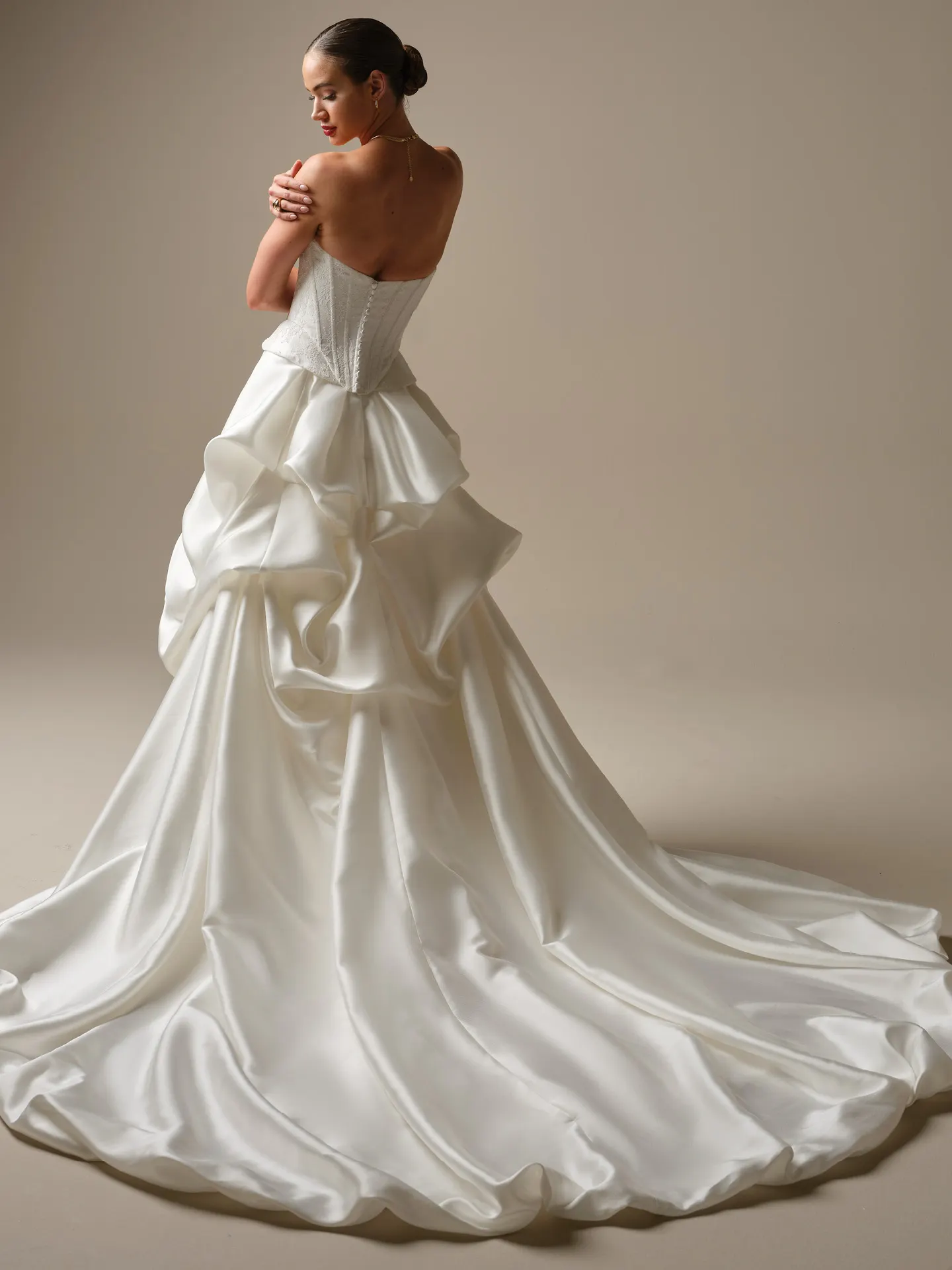 Sottero and Midgley Lassen, back view satin train.