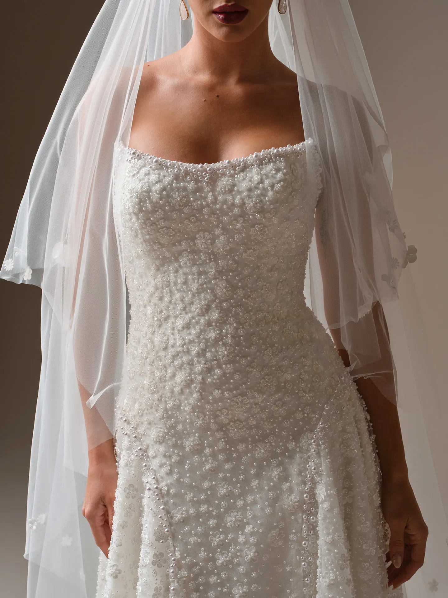Sottero and Midgley Marceline beaded A-line wedding dress, front view.