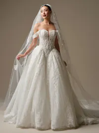 Zulani royal length sequin lace veil