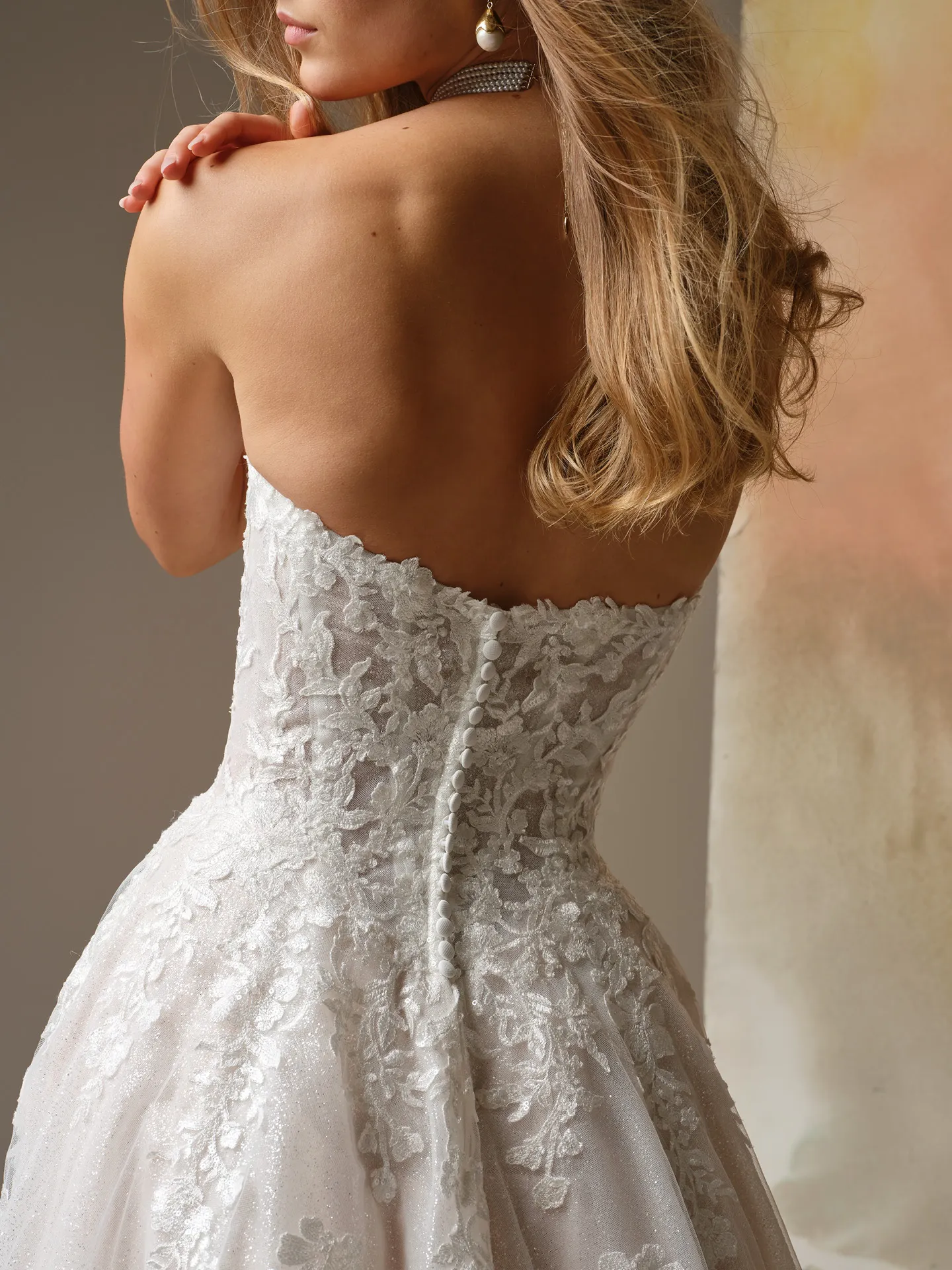 Jennifer V-Neck A-Line Sequin Wedding Dress | Maggie Sottero