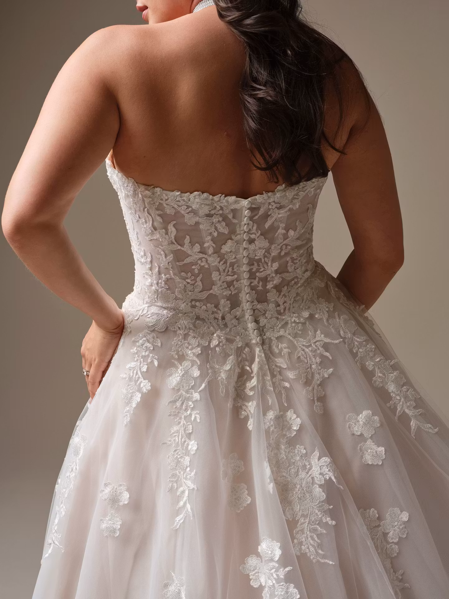 Jennifer V-Neck A-Line Sequin Wedding Dress | Maggie Sottero