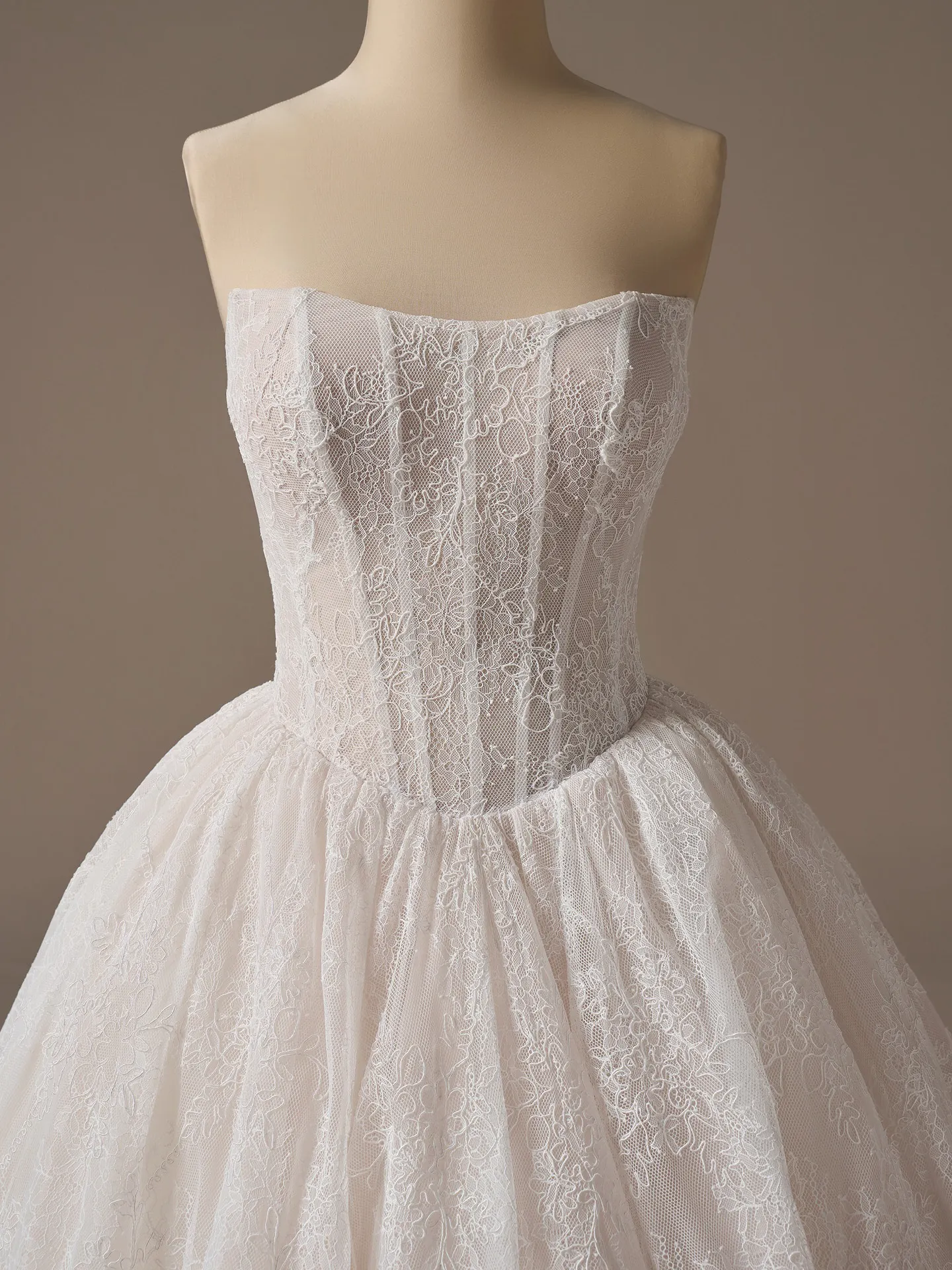 Maggie Sottero Raquel, front view lace ballgown wedding dress.