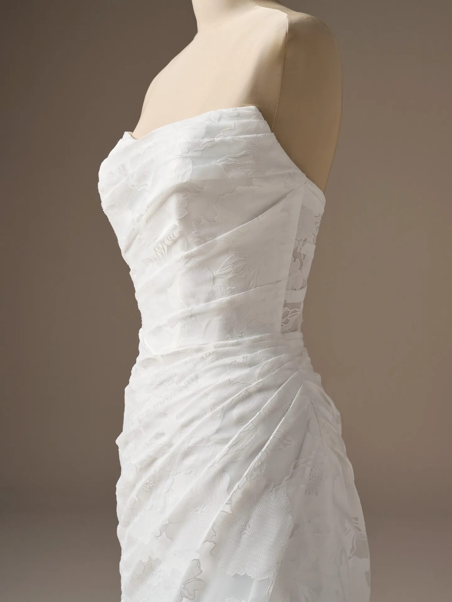 Rebecca Ingram Kendall sheath dress side view with printed organza detail