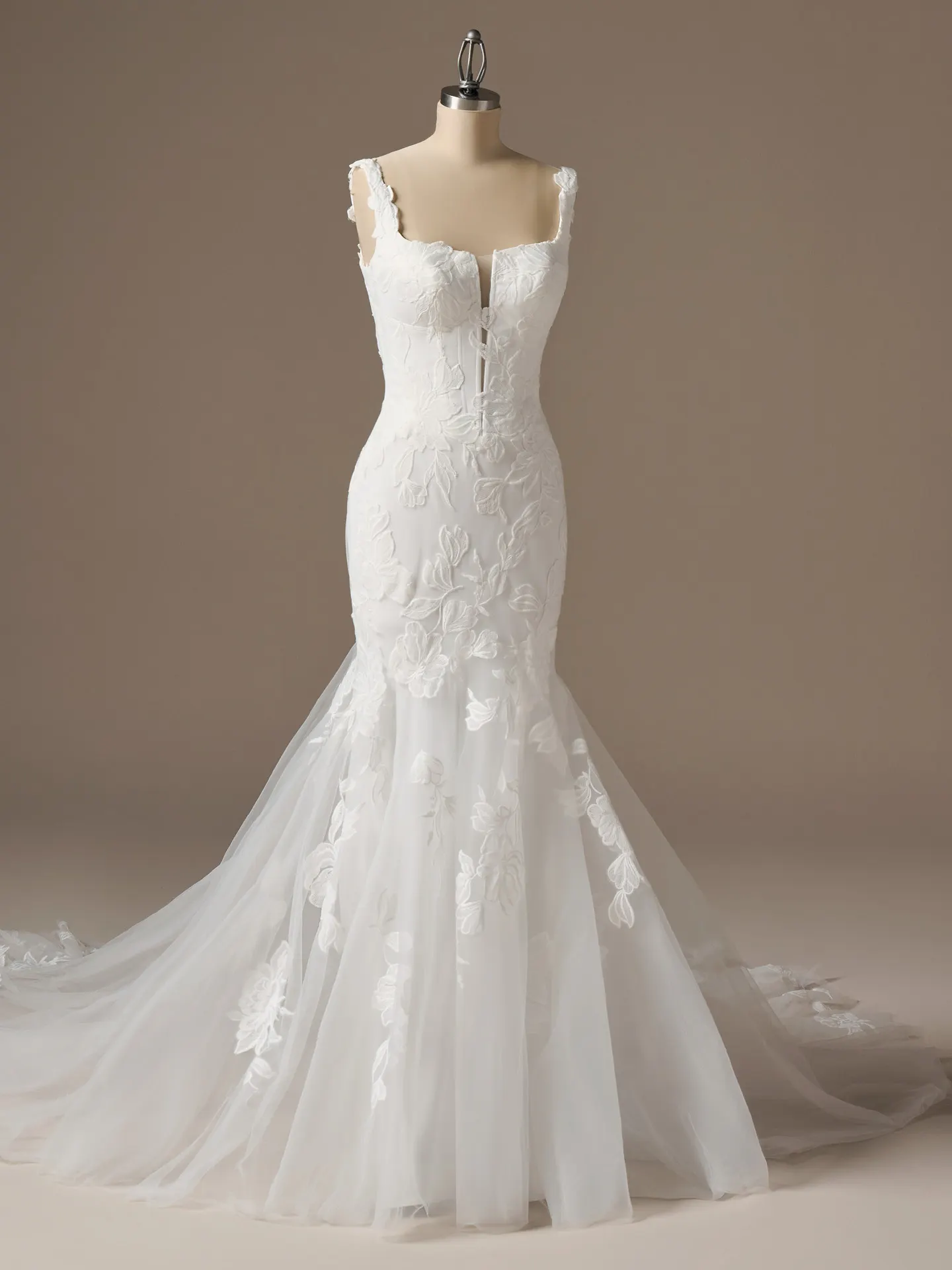 Rebecca Ingram Pearline fit-and-flare dress front view on mannequin