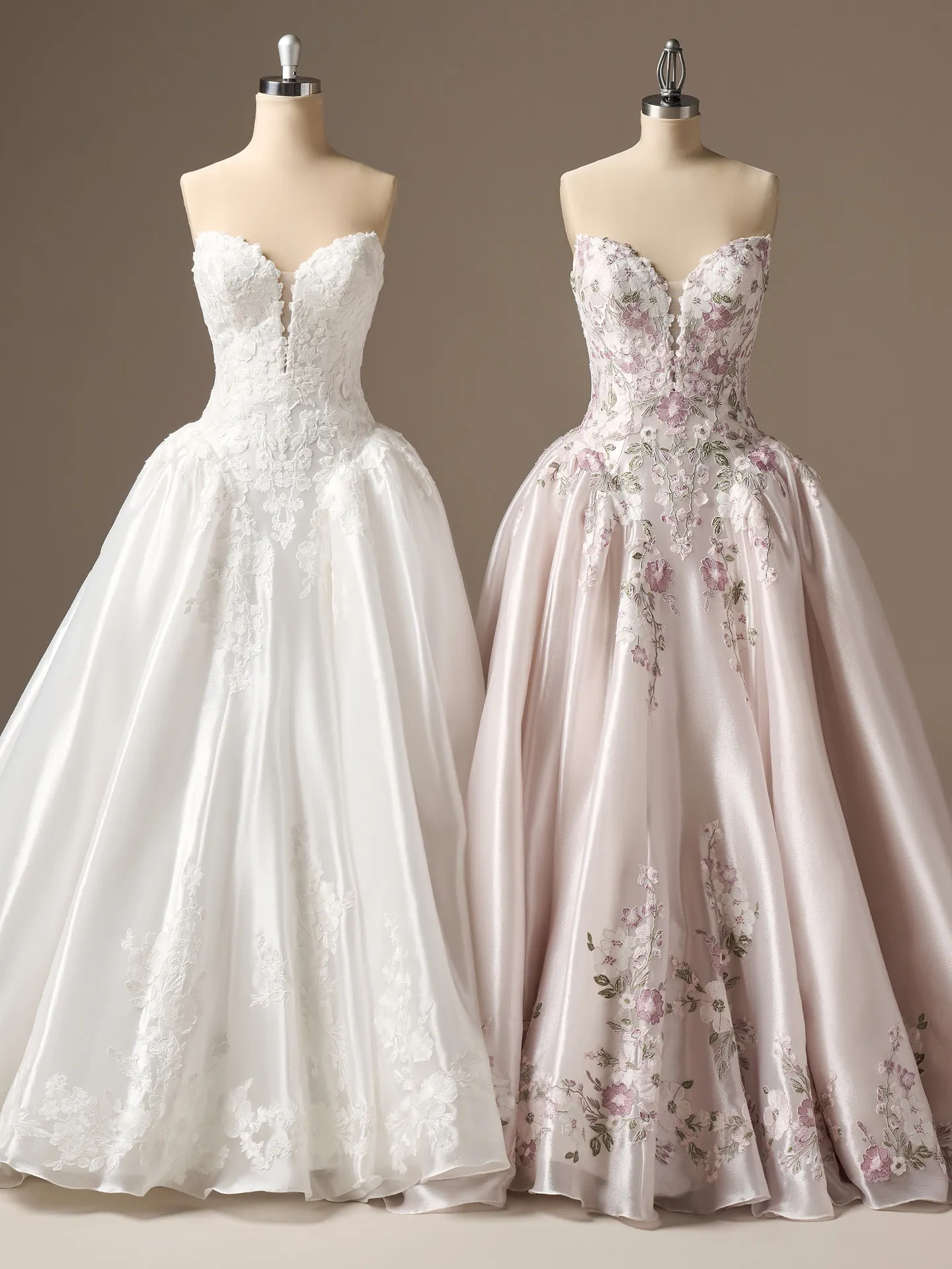 Maggie Sottero Alvarez, front view floral lace ballgown wedding dress.