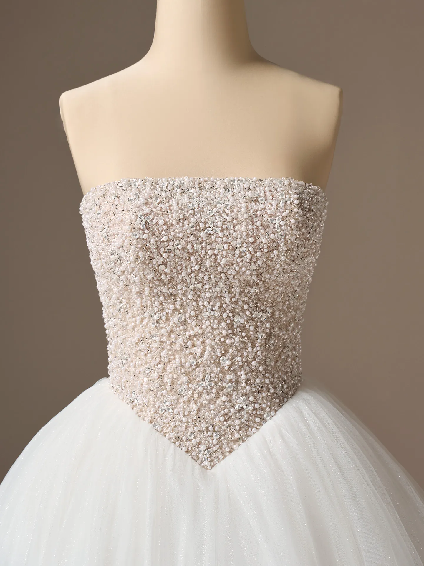 Sottero and Midgley Dmara, front view beaded tulle ballgown wedding dress.