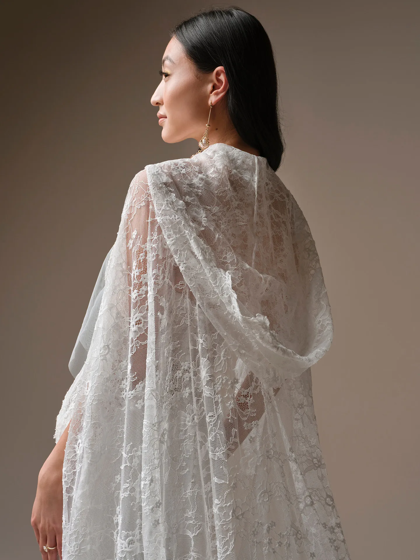 Maggie Sottero Bellevue cape, front view.