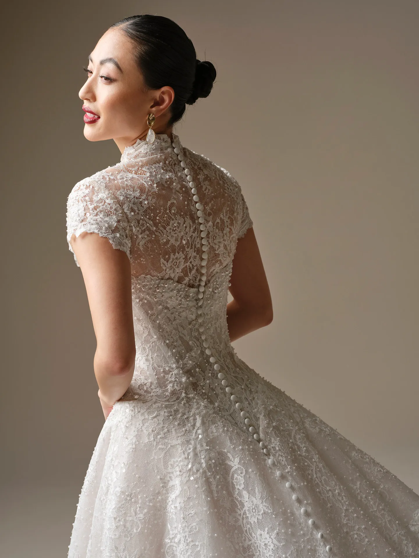 Sottero and Midgley Angelica jacket, front view.