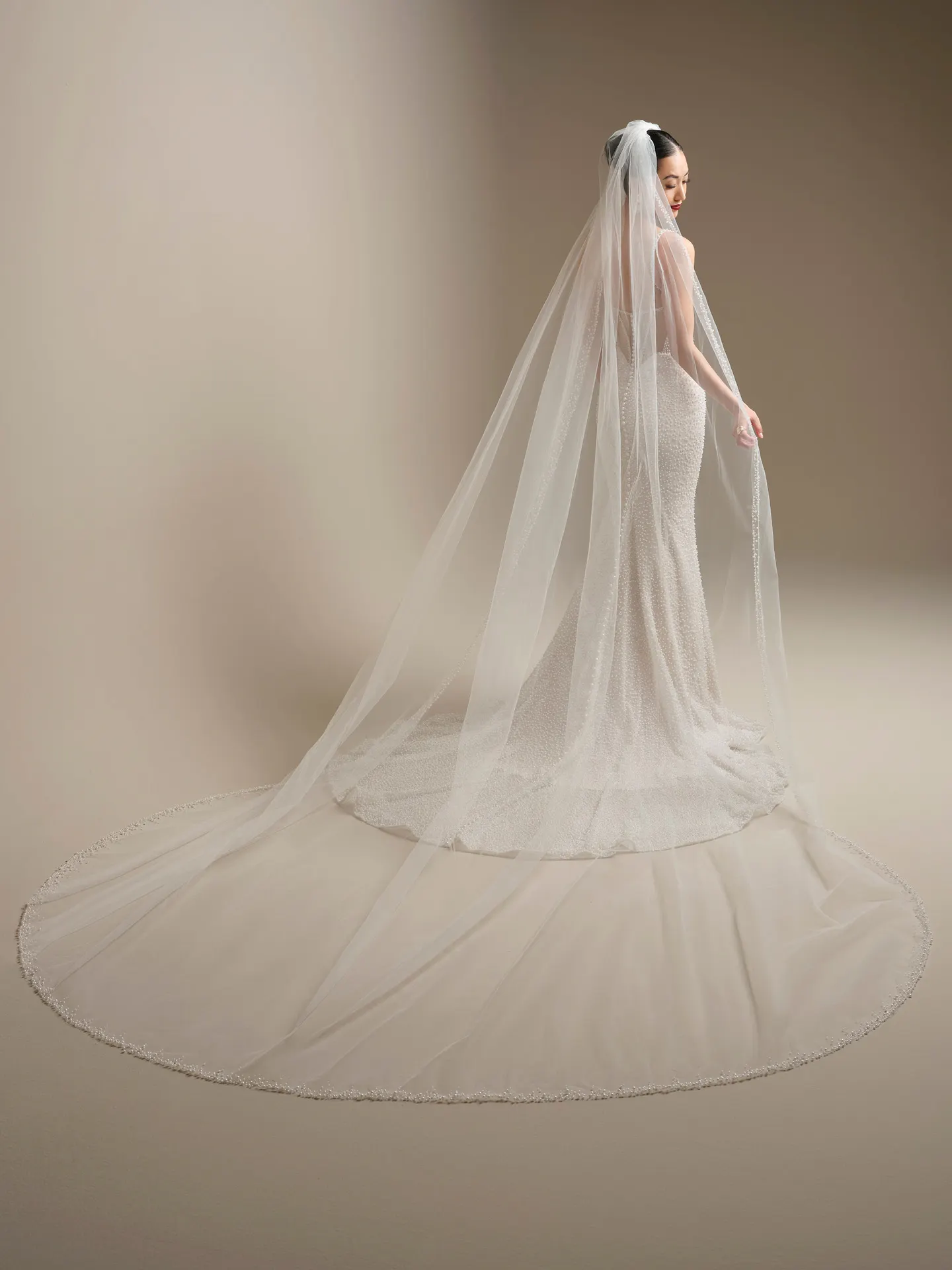 Sottero and Midgley Cooper cathedral veil, back view.