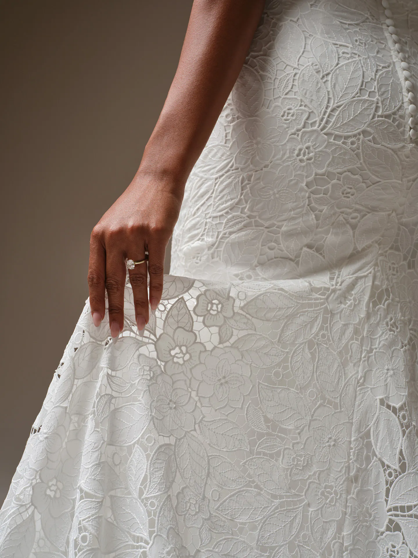 Dakota boho lace mermaid dress detail view Maggie Sottero.