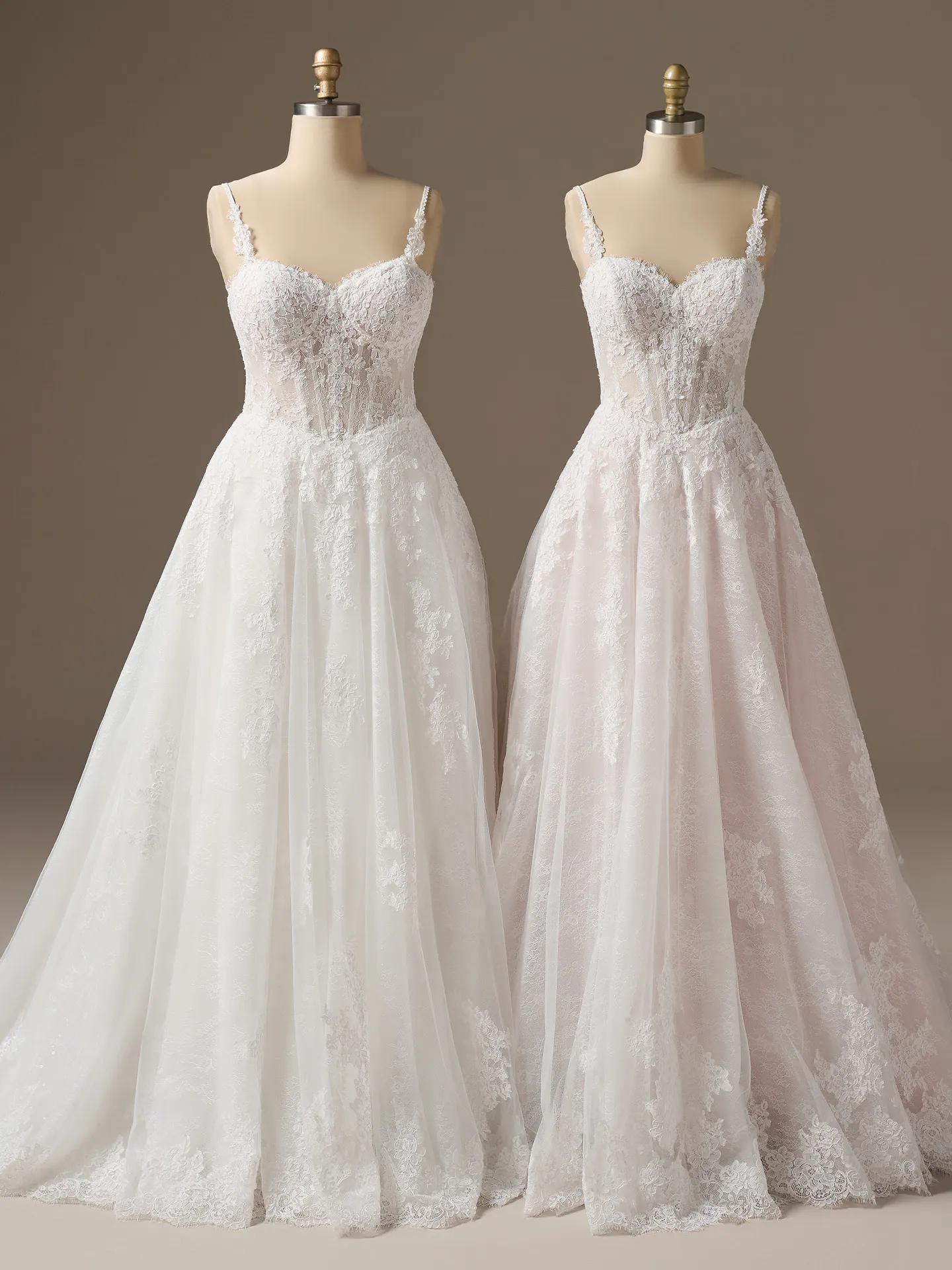 Rebecca Ingram Esmeralda sweetheart lace A-line wedding dress front view