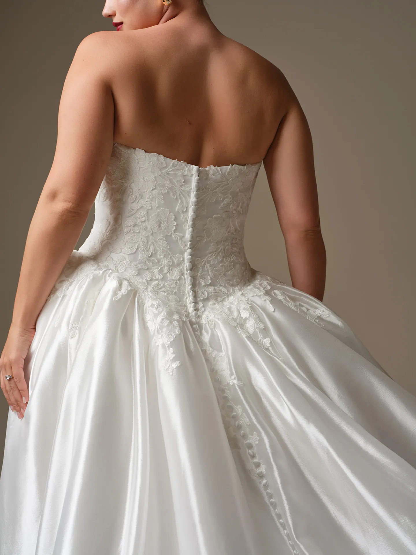 Maggie Sottero Alvarez ballgown, back view.
