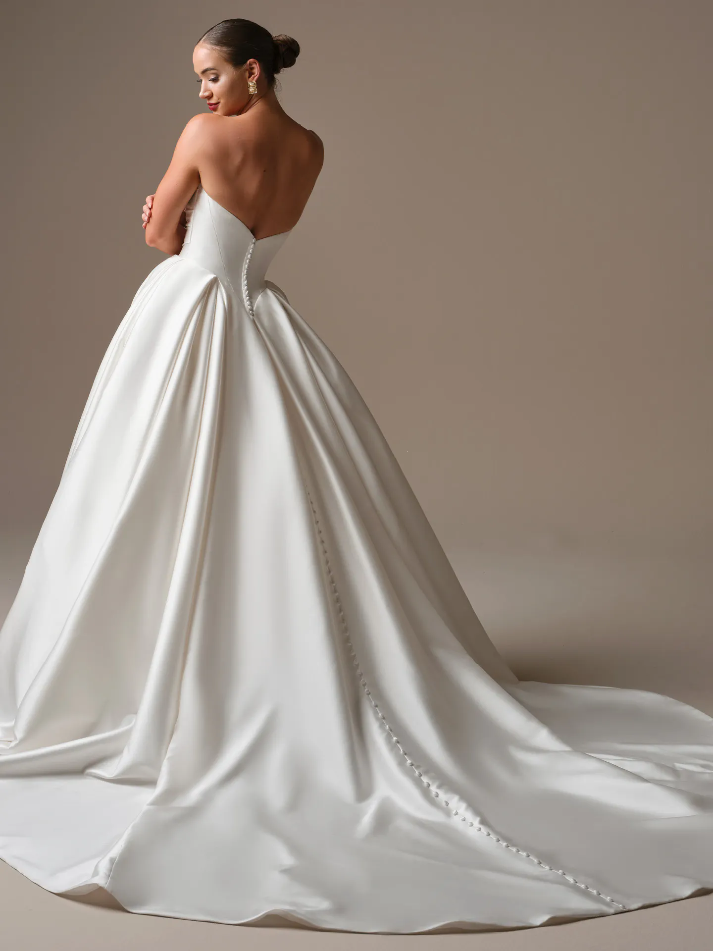 Sottero and Midgley Elias, back view satin ballgown wedding dress.