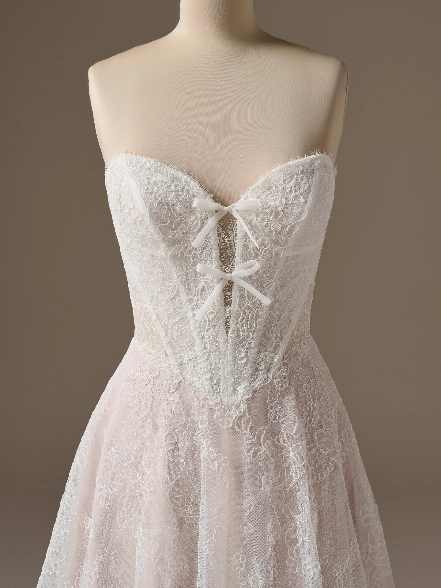 Sottero and Midgley Granger lace A-Line wedding dress, front view.