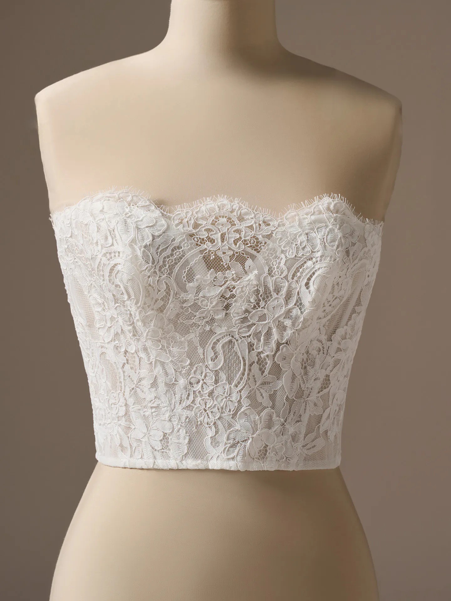 Sottero and Midgley Lassen Marie lace corset, front view.