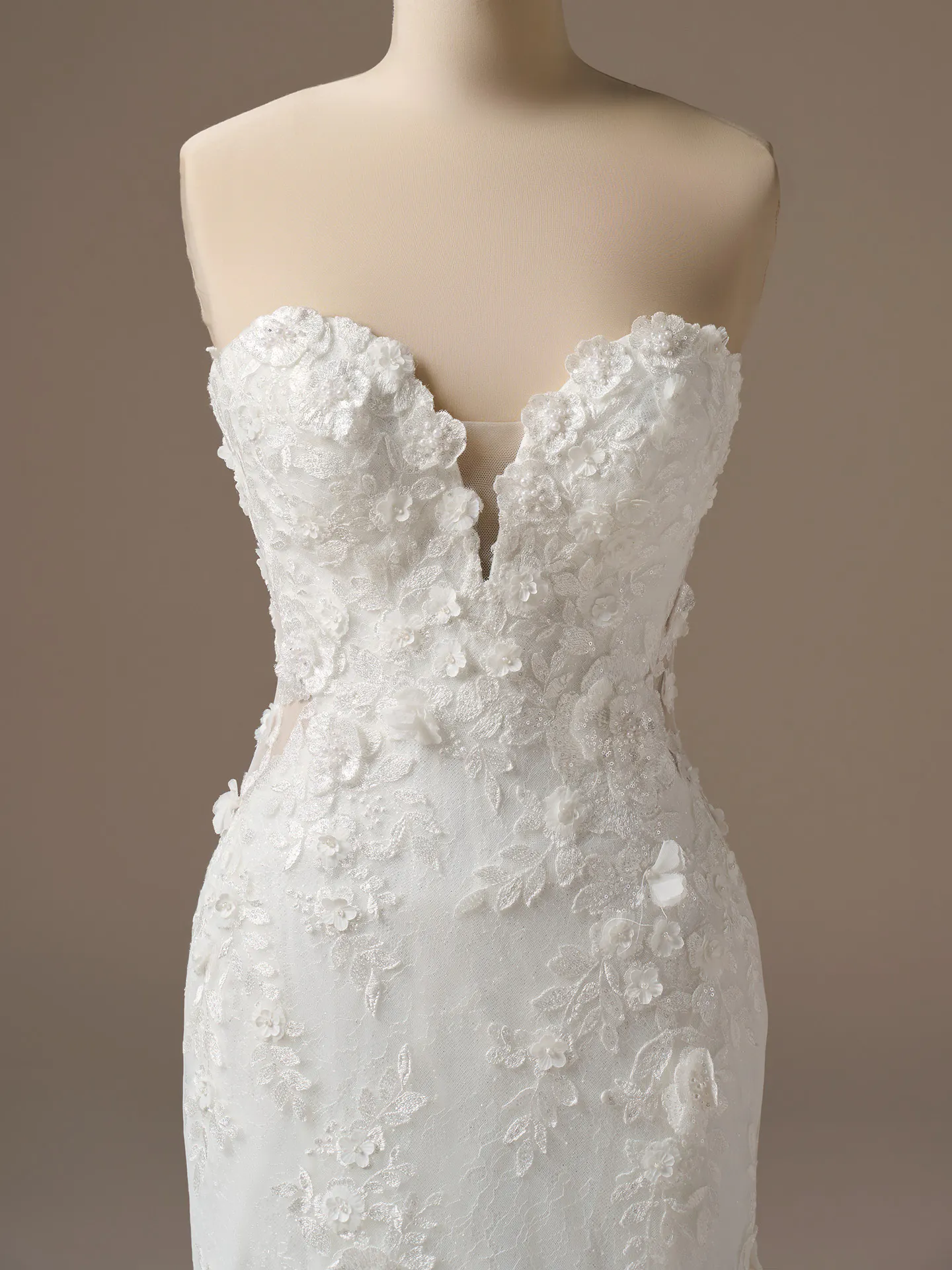 Sottero and Midgley Rashida lace fit-and-flare dress, front view.