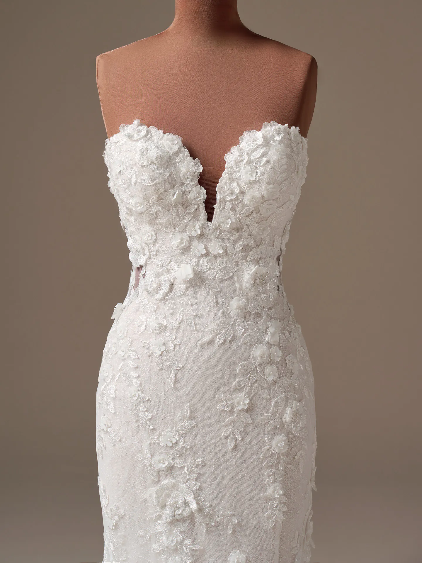 Sottero and Midgley Rashida beaded lace fit-and-flare wedding dress, front view.