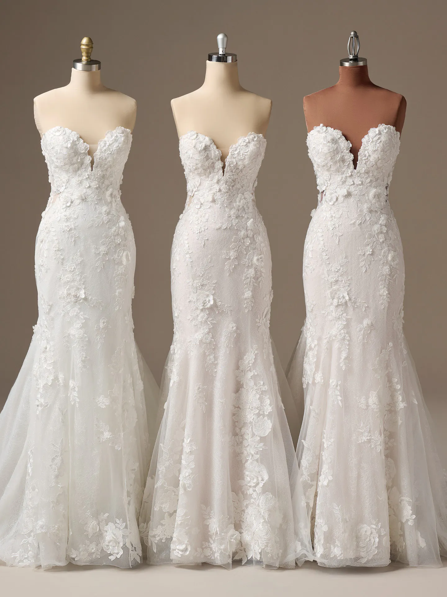Sottero and Midgley Rashida beaded lace fit-and-flare wedding dress, front view.