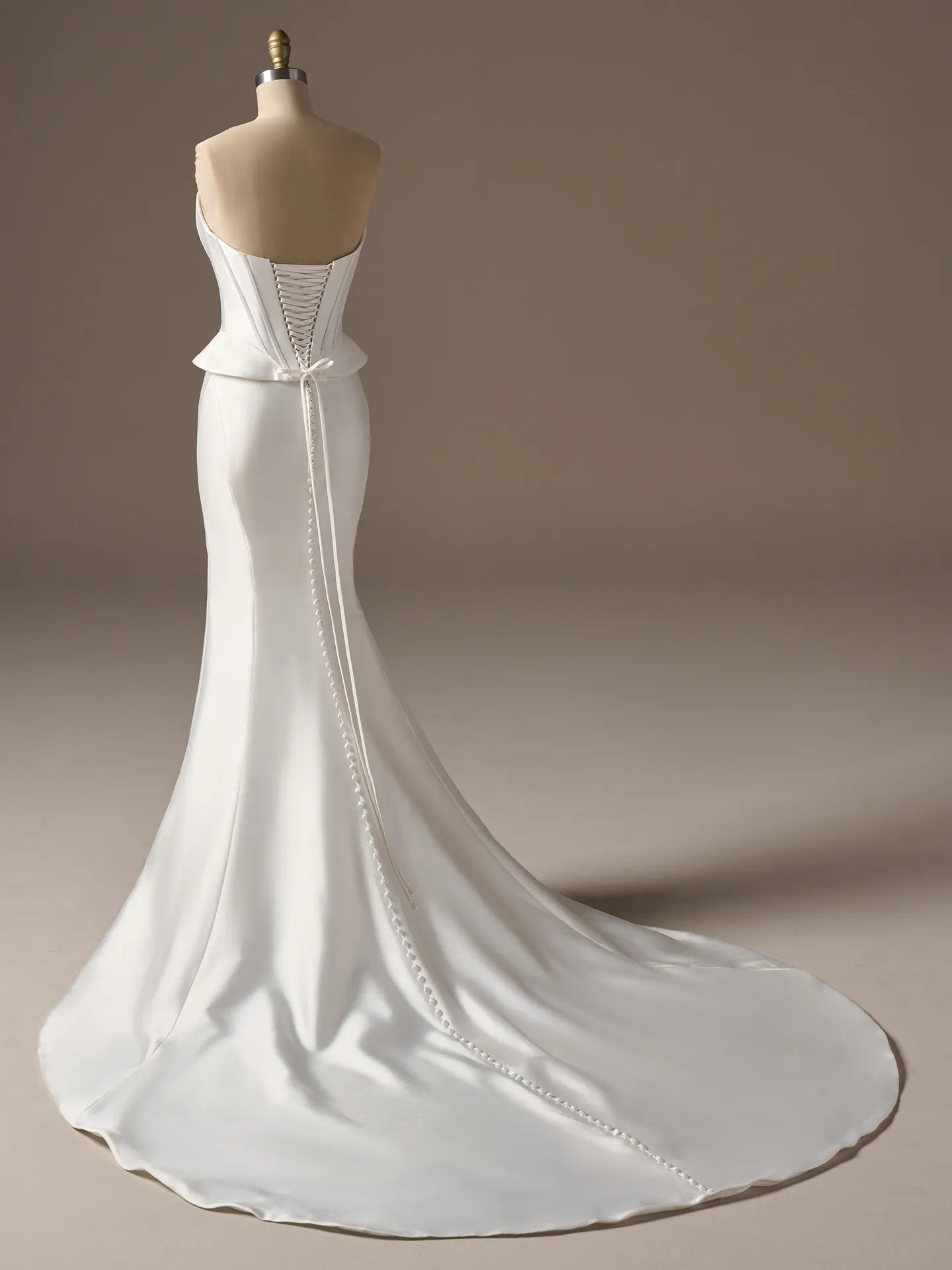 Sottero and Midgley Lassen Marie, back view with corset and long train detailing.