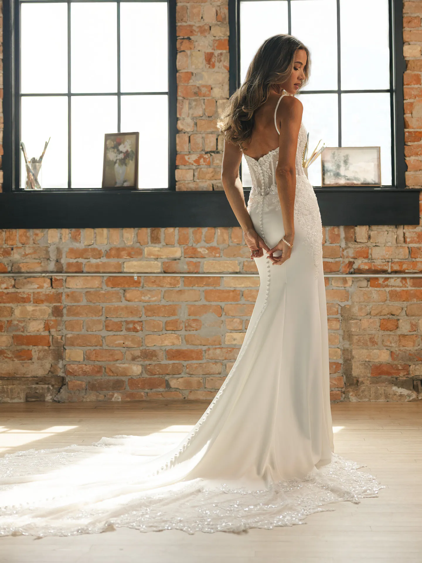 India Beaded Cat Eye Sheath Wedding Dress | Maggie Sottero