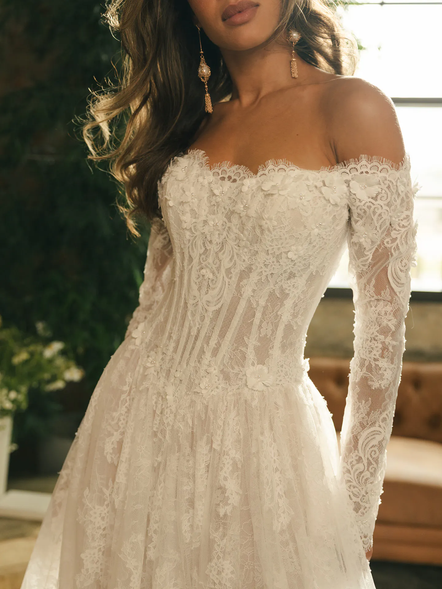 Maggie Sottero Kitaro, front view lace ballgown wedding dress.
