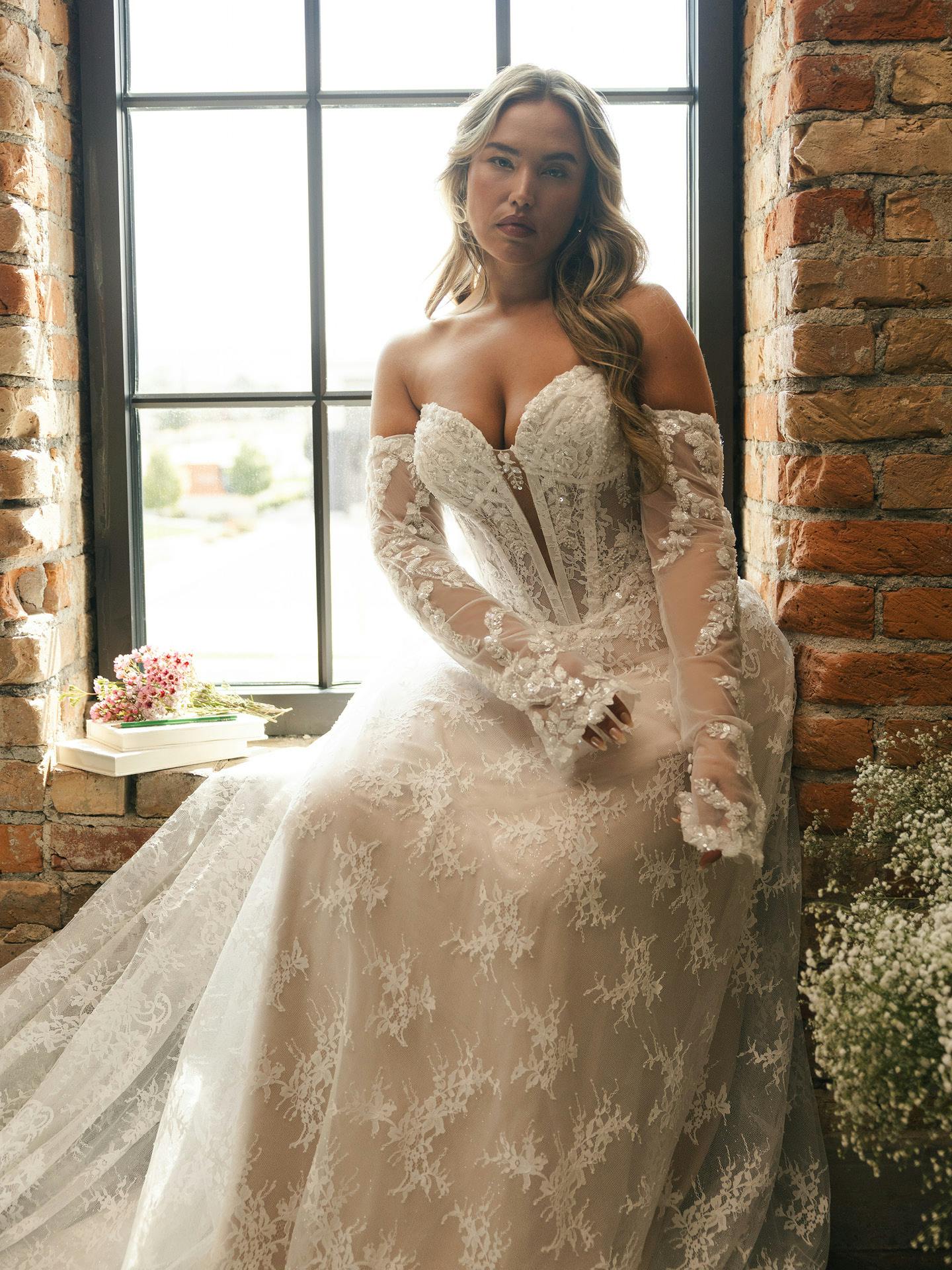 Lucca Beaded Lace A-Line Wedding Dress | Maggie Sottero