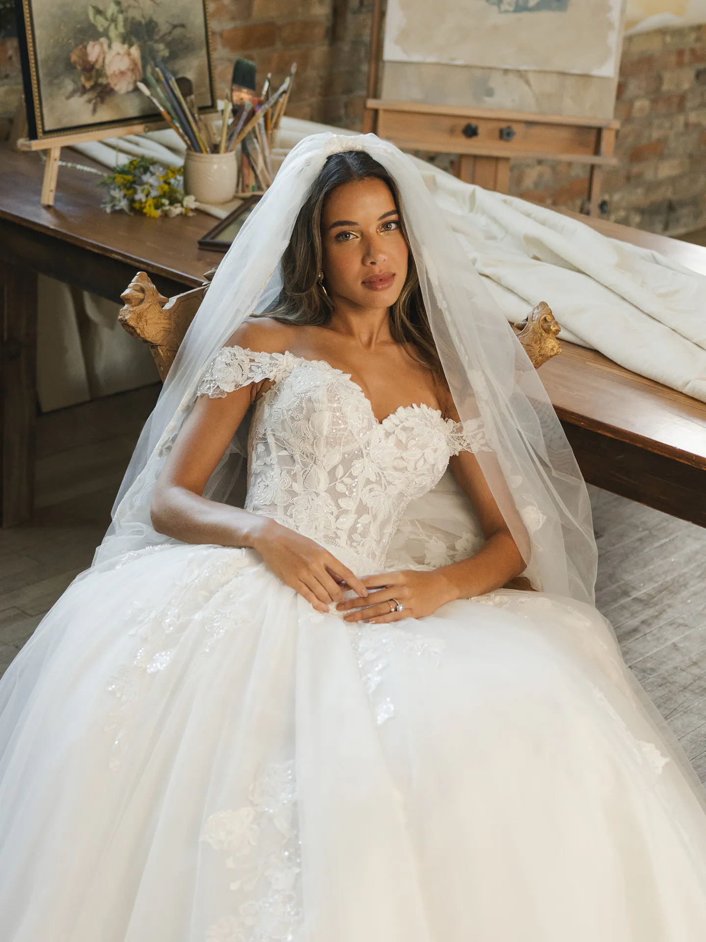 maggie sottero a line wedding dresses Verina Off-Shoulder Lace A-Line Dress | The illusion bodice features Bridal Party_BRIDE TO BE NSUQOA JSEIAJB U-Shaped Large Color:Light blue
