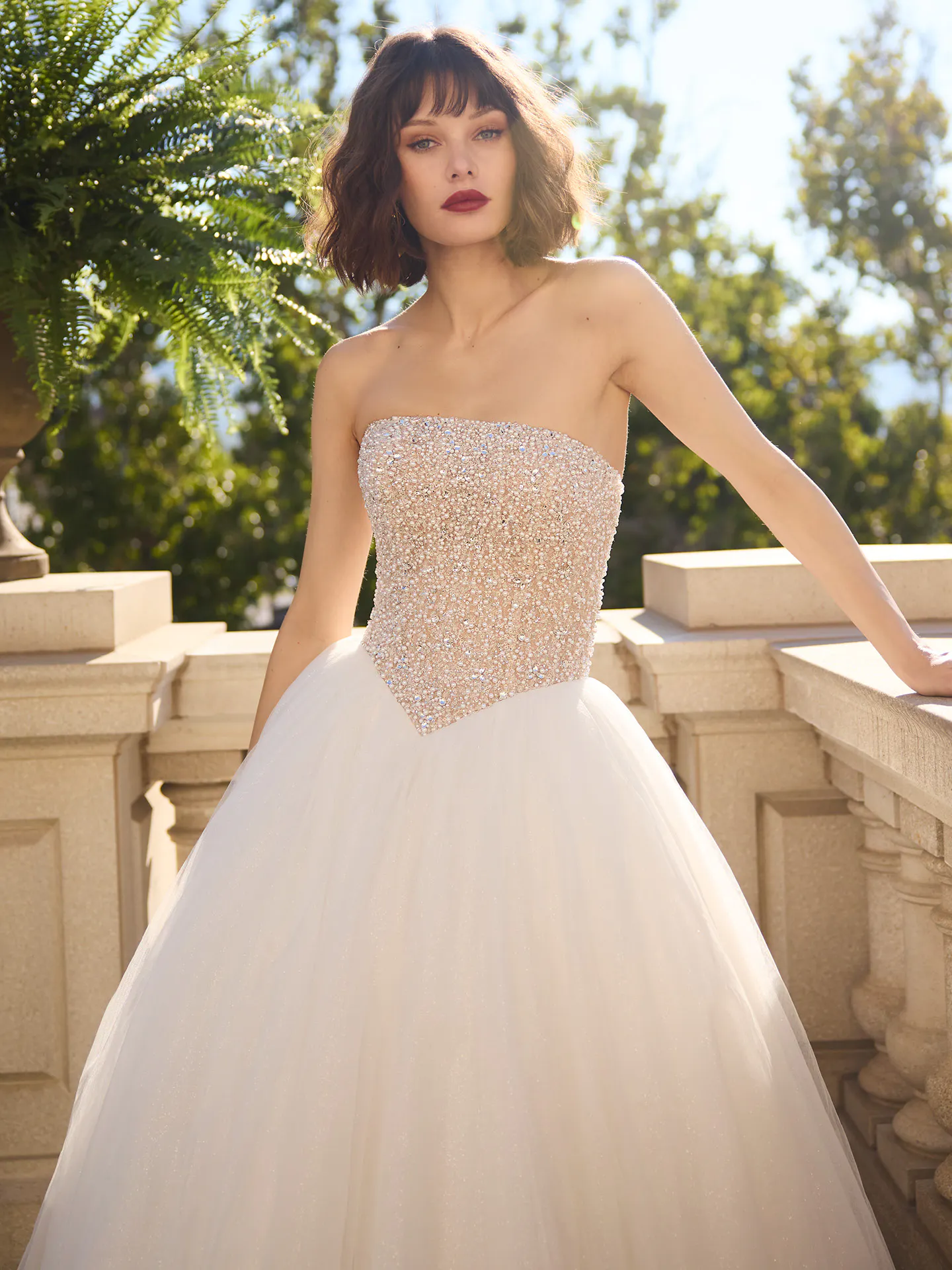 Sottero and Midgley Dmara beaded tulle ballgown, front view.