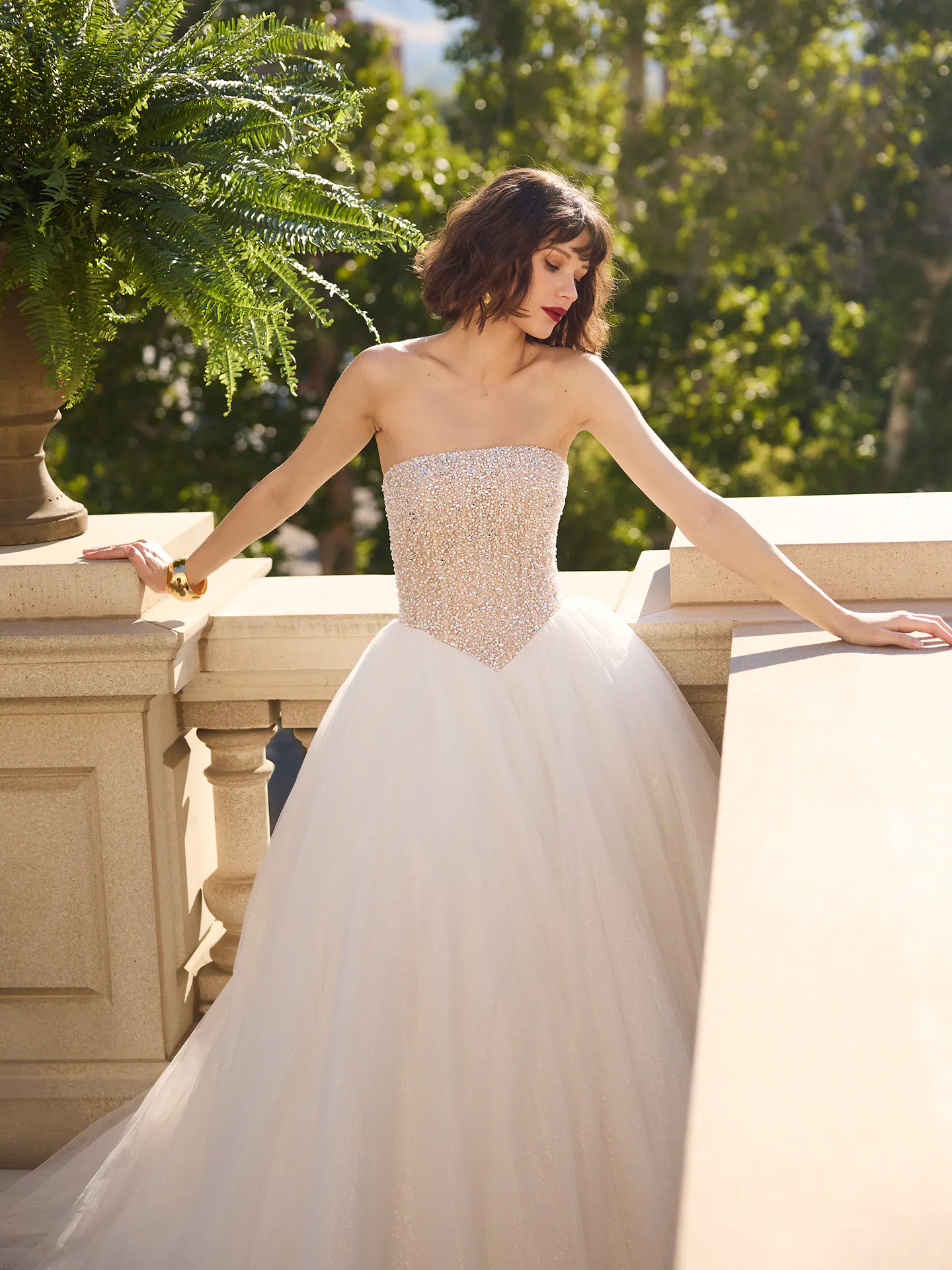 Sottero and Midgley Dmara Lane beaded tulle ballgown, front view.