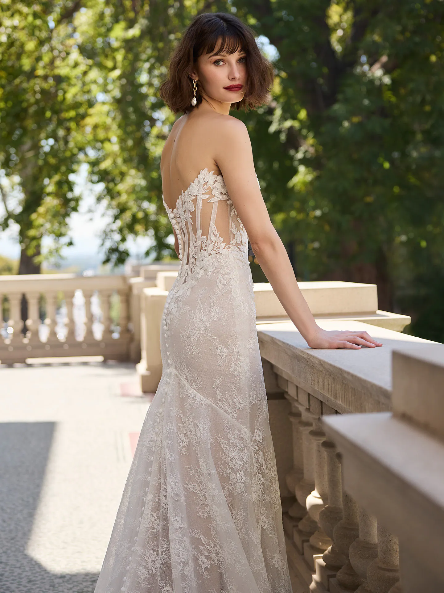 beaded lace trim for wedding dresses Dublin V-Back Sheath Dress | Sottero and Midgley may4 low back and sweeping 14